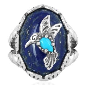 Kohl's Silver Ring with Blue and Turquoise Hummingbird